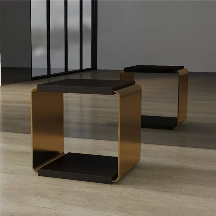 कस्टम लकड़ी के शीर्ष स्क्वायर नाइटस्टैंड एंड टेबल